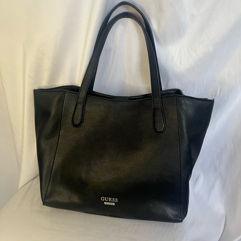 Guess Black Tote Bag Elegant Structured Design